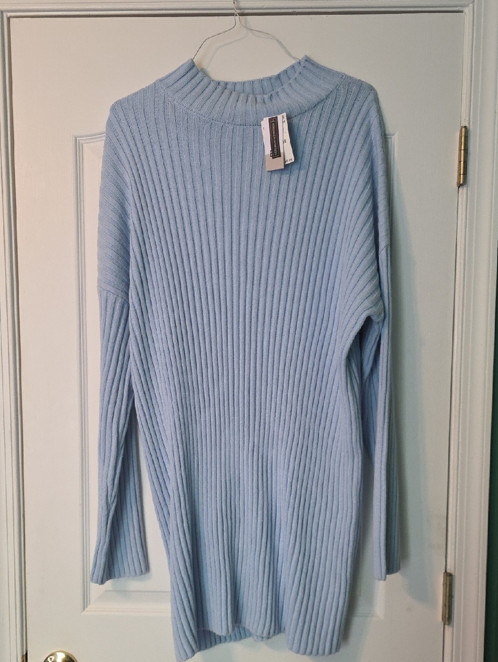 Nordstrom Sky Blue Ribbed Long Sleeve Knit Dress